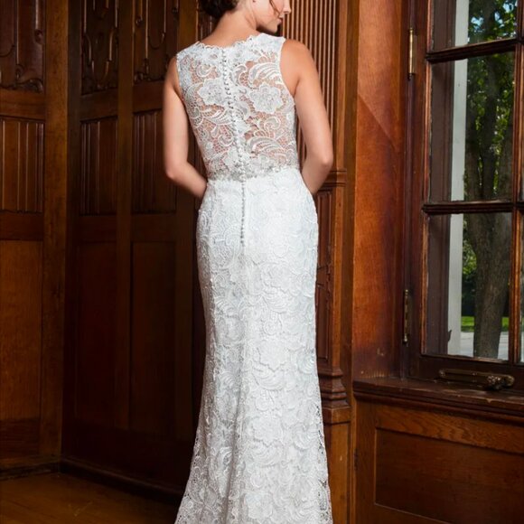 NWT White lace illusion wedding dress - Picture 2 of 7